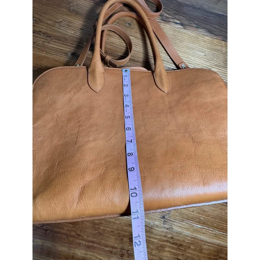 Claudia Firenze Italian Leather Doctor Bag Cognac Satchel Crossbody Tote